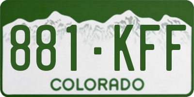 CO license plate 881KFF