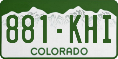 CO license plate 881KHI