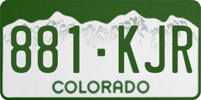 CO license plate 881KJR