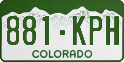 CO license plate 881KPH