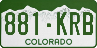 CO license plate 881KRB