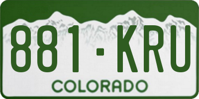 CO license plate 881KRU