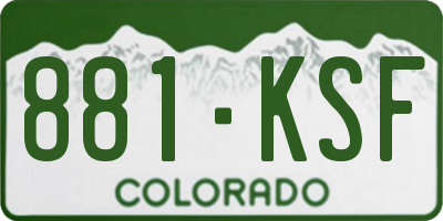 CO license plate 881KSF