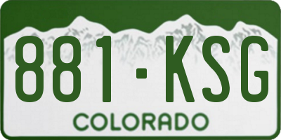 CO license plate 881KSG