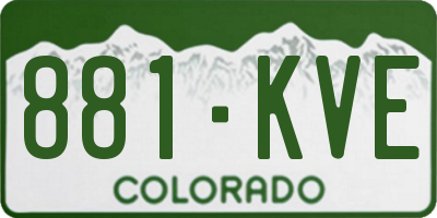CO license plate 881KVE