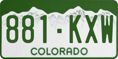 CO license plate 881KXW