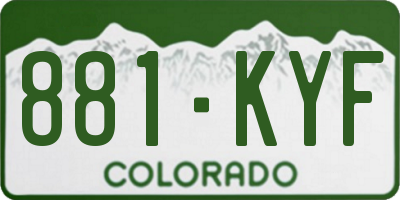 CO license plate 881KYF