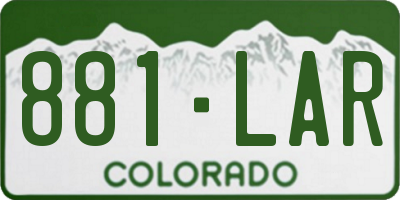 CO license plate 881LAR