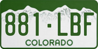 CO license plate 881LBF