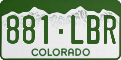 CO license plate 881LBR