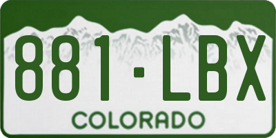 CO license plate 881LBX
