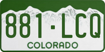 CO license plate 881LCQ