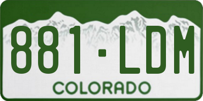 CO license plate 881LDM