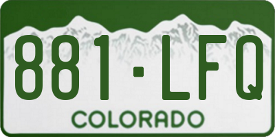 CO license plate 881LFQ