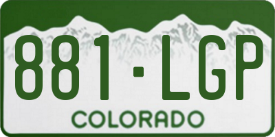 CO license plate 881LGP