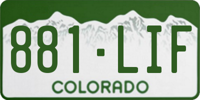 CO license plate 881LIF