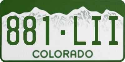CO license plate 881LII