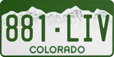 CO license plate 881LIV