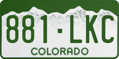 CO license plate 881LKC