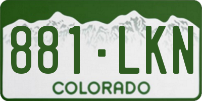 CO license plate 881LKN