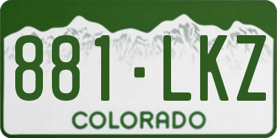 CO license plate 881LKZ
