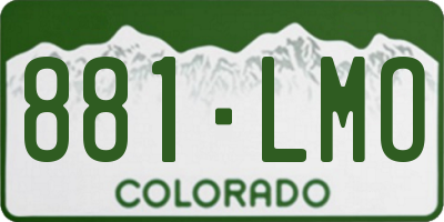 CO license plate 881LMO