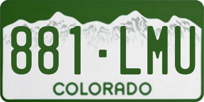 CO license plate 881LMU