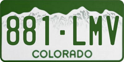 CO license plate 881LMV