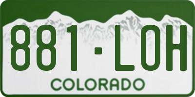 CO license plate 881LOH