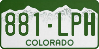 CO license plate 881LPH