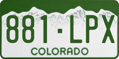 CO license plate 881LPX