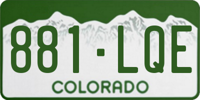 CO license plate 881LQE