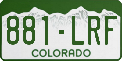 CO license plate 881LRF