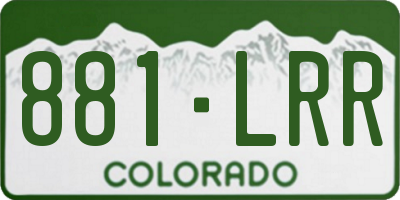 CO license plate 881LRR