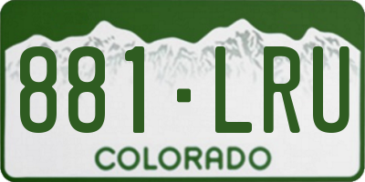 CO license plate 881LRU
