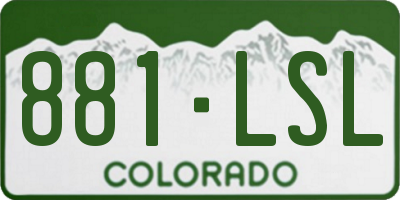 CO license plate 881LSL