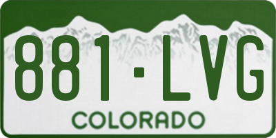 CO license plate 881LVG