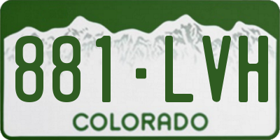 CO license plate 881LVH