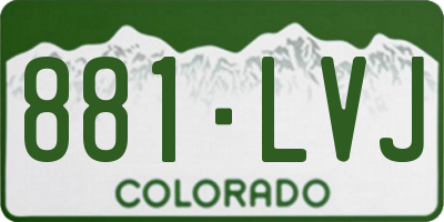 CO license plate 881LVJ