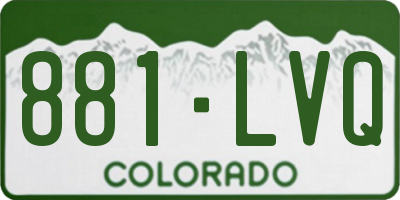CO license plate 881LVQ