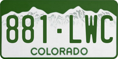 CO license plate 881LWC