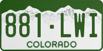 CO license plate 881LWI
