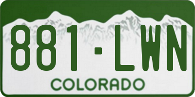 CO license plate 881LWN