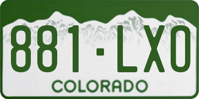 CO license plate 881LXO