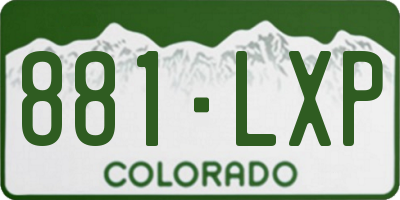 CO license plate 881LXP