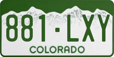 CO license plate 881LXY