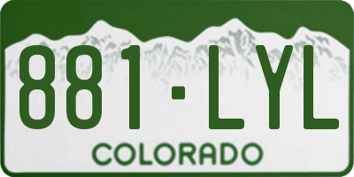 CO license plate 881LYL