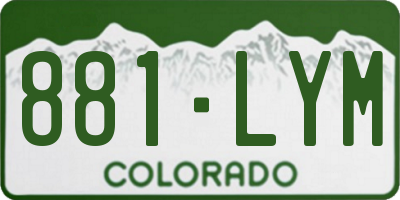 CO license plate 881LYM