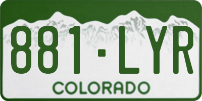 CO license plate 881LYR