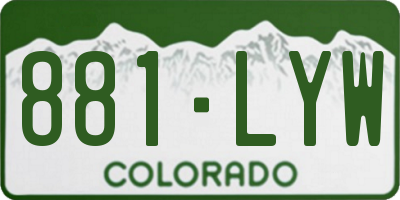 CO license plate 881LYW